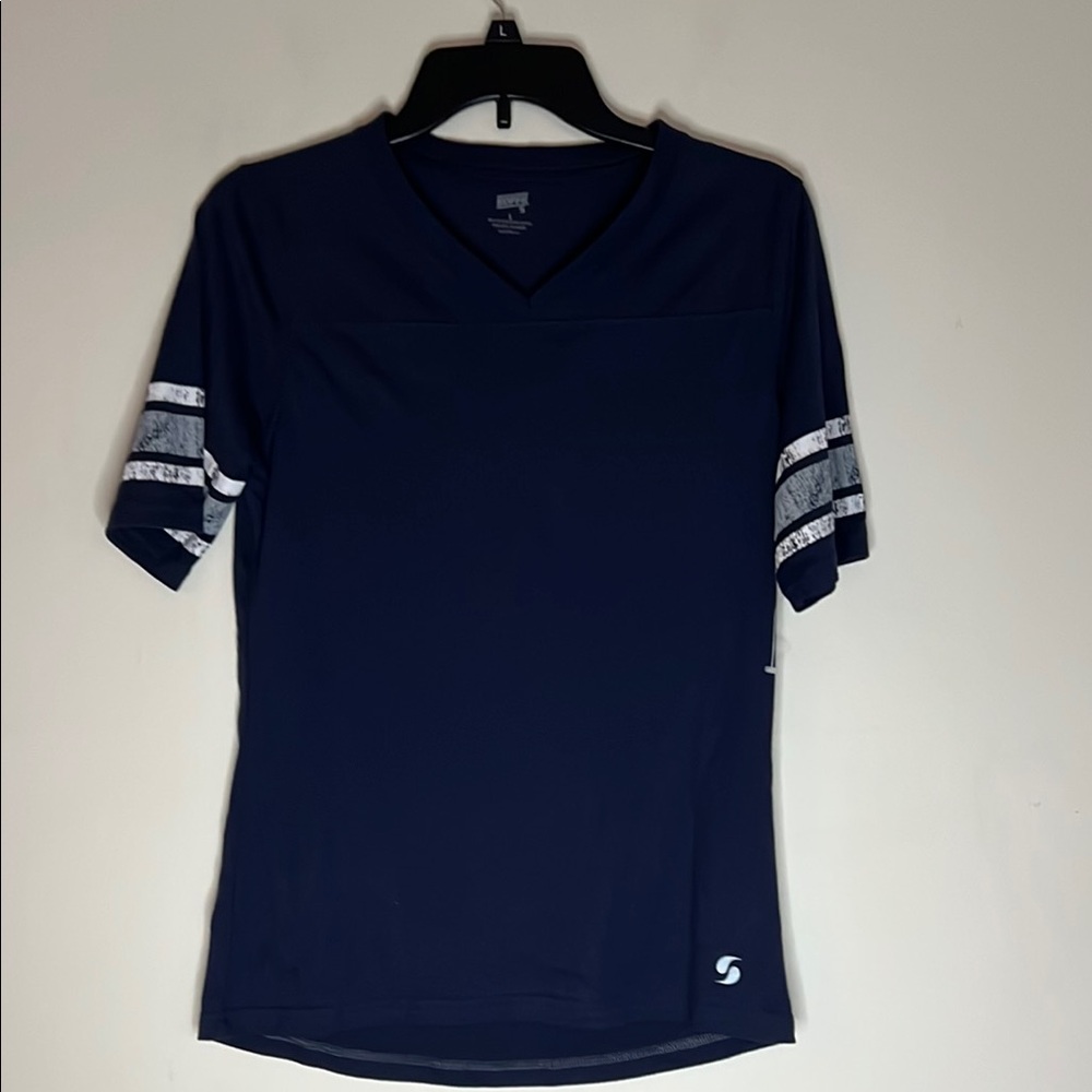 SOFFE Women’s Navy Blue V-Neck Shirt